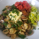 Pictured in the center is a corn puree, which isn’t included in the recipe because it didn’t turn out to be the perfect ricotta substitute I’d hoped. Looks nice, though, right?